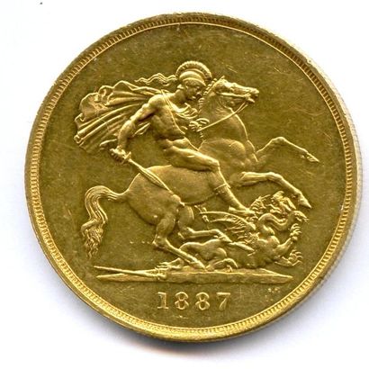 ROYAUME-UNI VICTORIA 1837-1901 5 Pounds (buste couronné) 1887 Année du Jubilée. 39,89...