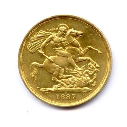 ROYAUME-UNI VICTORIA 1837-1901 2 Pounds (buste couronné) 1887 Année du Jubilée. 15,97...