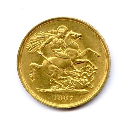 ROYAUME-UNI VICTORIA 1837-1901 2 Pounds (buste couronné) 1887 Année du Jubilée. 15,98...