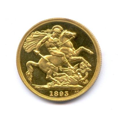 ROYAUME-UNI VICTORIA 1837-1901 2 Pounds (buste voilé) 1893. 15,96 g Fr 395a Flan...