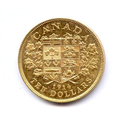CANADA GEORGE V 1910-1936 10 Dollars 1914 Ottawa. 16,70 g Fr 3 Superbe