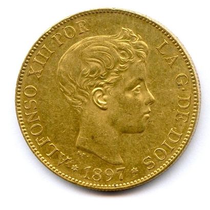 Espagne ALPHONSE XIII 1886-1937 100 Pesetas 1897 (18-97) SG-V. 32,32 g Très beau...