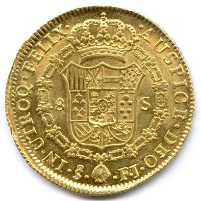 CHILI CHARLES IV Roi d'Espagne 14 décembre 1788 - 19 mars 1808 8 Escudos (buste de...