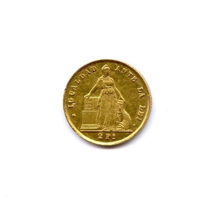 null CHILI République 2 Pesos (Liberté) 1867 Santiago (S). 3,05 g Fr 47 Rare. Su...