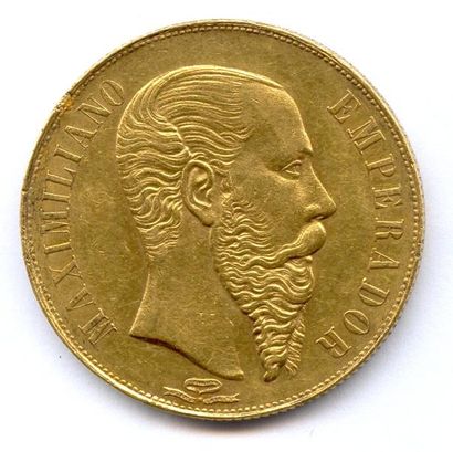 null MEXIQUE Empire - MAXIMILIEN Ier 10 avril 1864 - 16 juin 1867 20 Pesos 1866 Mexico...