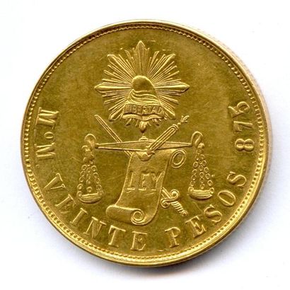 null MEXIQUE République 20 Pesos 1903 Mexico (M-M). 33,83 g Fr 119 Infimes coups...