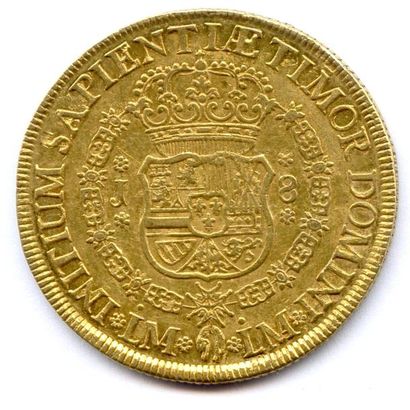 PÉROU FERDINAND VI Roi d'Espagne 1746-1760 8 Escudos 1751 Lima (J). 26,88 g Fr 16...