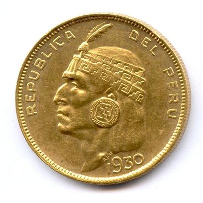 PÉROU République 1822- 50 Soles (tête d'Inca)...