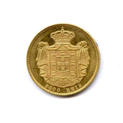 PORTUGAL LOUIS Ier 1861-1889 5 000 reis (1/2 Coroa) 1887 Lisbonne. 8,92 g Fr 153...