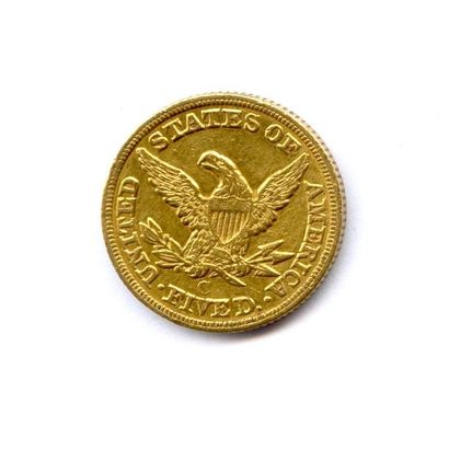U.S.A. 5 Dollars 1849 C Charlotte. 8,36 g Fr 139 Rare. Très bel exemplaire
