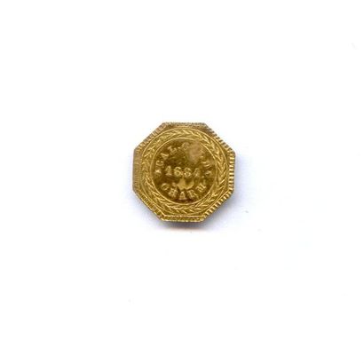 U.S.A. 1/4 Dollar Californien (octogonal) EUREKA 1884. 0,16 g Superbe.