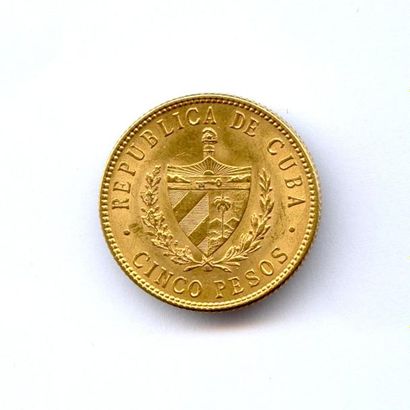 CUBA 5 Pesos 1915 Philadelphie. 8,37 g Fr 4 Superbe