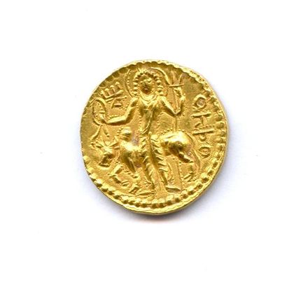 INDE EMPIRE KOUCHAN - VASU DEVA III 260-300 Dinar (Shiva et taureau). 7,90 g Mitchiner...
