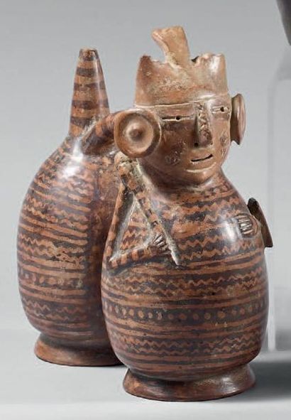 null Vase à double chambre. Vicus (Viru), Côte Nord Pérou. 200 avant J.C-200 après...