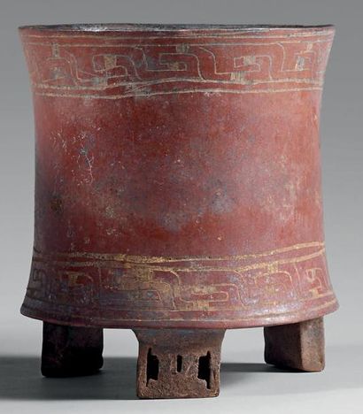 null Vase cylindrique tripode. Teotihuacan. Mexique. 200 à 500 après J.C Hauteur:...