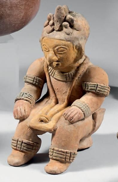 null Figure de notable masculin assis. Jamacoaque, Equateur. Circa 500 ans après...