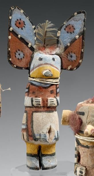 null Kachina "oiseau-papillon" Hopi, Arizona, U.S.A. Bois, pigments, cordelette,...