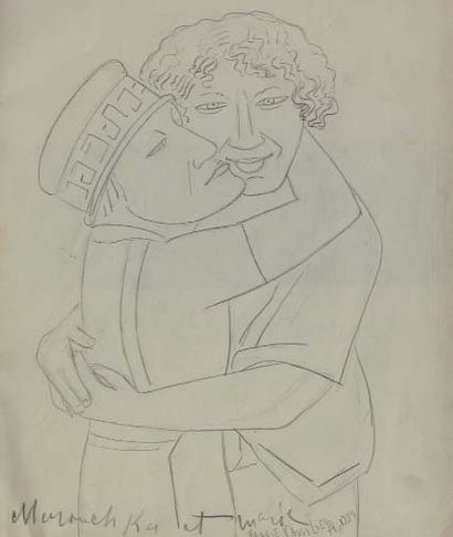 Marie VASSILIEFF (1884-1957) Marouchka et Marie, 1928 Crayon noir titré signé et...