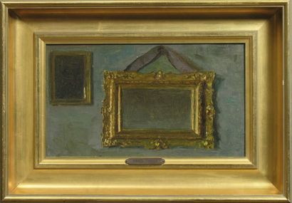 Wenzel TORNØE (1844-1907) Le cadre Huile sur toile marouflée sur panneau Porte le...