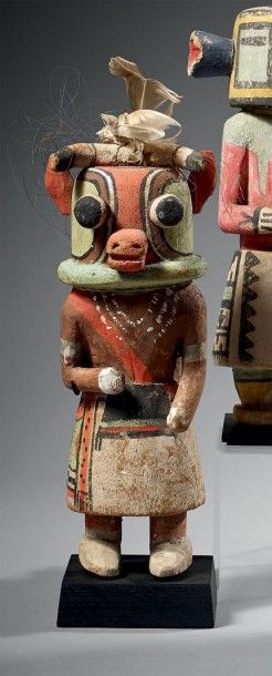 null Cow Kachina Hopi, Arizona, U.S.A Circa 1940 / 1950 Bois, pigments, plumes, crin...