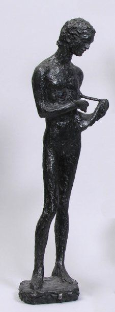 Edmond MOIRIGNOT (1913-2002). Orphée. Bronze à patine noire rouge, signé à l'arrière...
