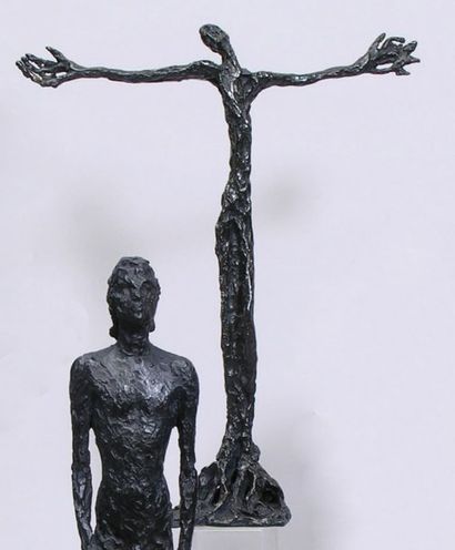 Edmond MOIRIGNOT (1913-2002). L'arbre de vie. Bronze à patine noire bleutée, signé...