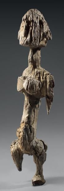 null Statuette féminine Bambara - Jo Nyéli - Mali Bois dur érodé - clous de fer -...