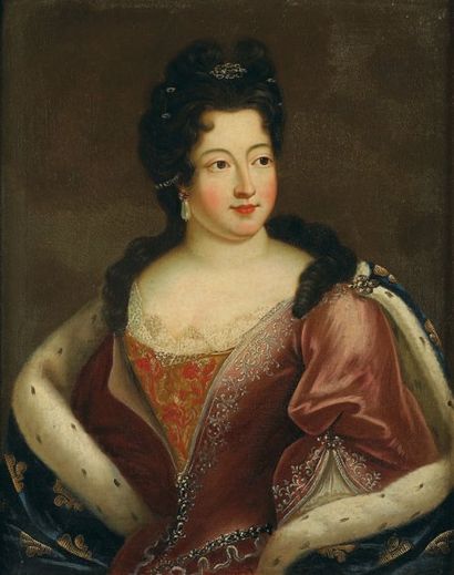 Suiveur de Nicolas LARGILLIERE Portrait de Marie Louise Elisabeth d'Orléans, duchesse...