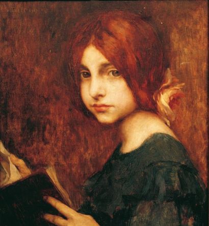 Marc-Gustave LAREE. Portrait de jeune fille, 1907. Huile sur toile, signée et datée...