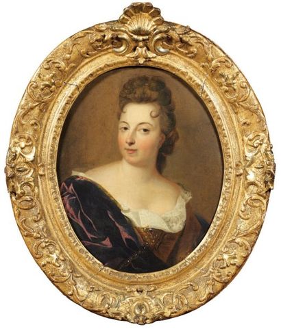 Ecole FRANCAISE du XVII°siècle, atelier de François de TROY Portrait de jeune femme...