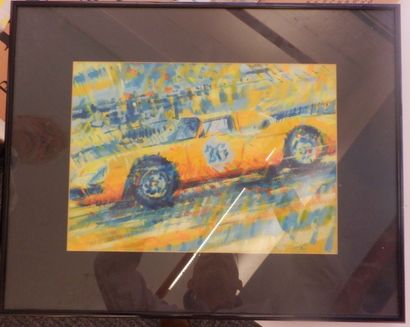 null Porsche 250 LM
par Adrien Mutch .
1990.
Gouache encadrée - 400 x 300 - Parfait...