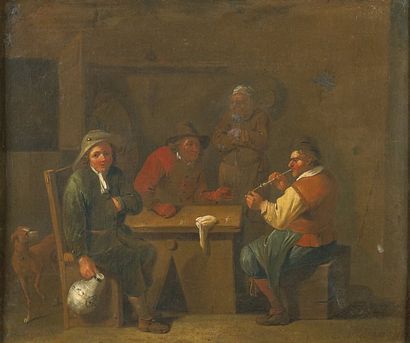 Jean Baptiste NOLLEKENS (Actif en Flandres à la fin du XVIIème siècle) Scène de tabagie...