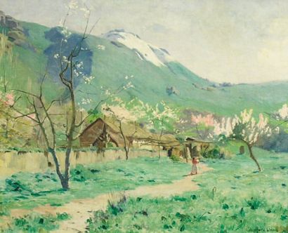 Alberto VALENZUELA LLANOS (1869-1923) Ecole chilienne Primavera Huile sur toile signée...