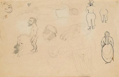 Henri de TOULOUSE-LAUTREC (1864-1901) Lautrec nu Vers 1894 Plume et crayon Hauteur:...