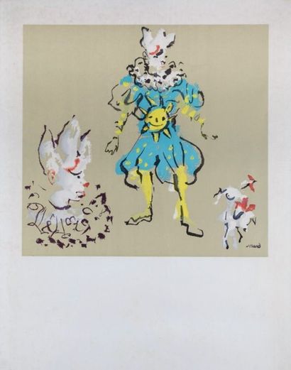 Christian Jacques BERARD (1902-1949) Le ballet des forains Lithographie en couleurs...