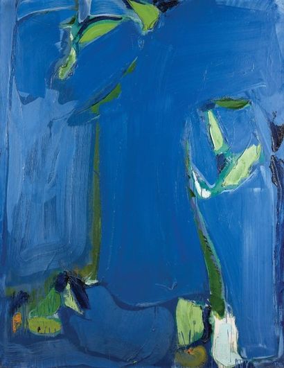 Olivier DEBRE (1920-1999) Les deux bleus, 1964 Huile sur toile signée et datée en...