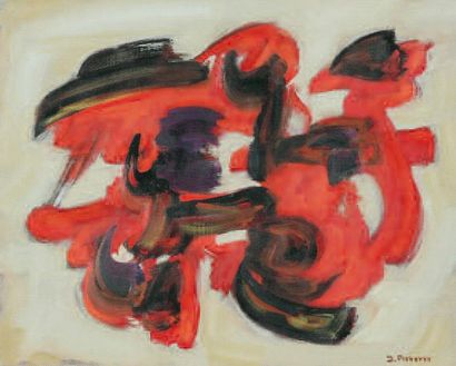 James PICHETTE (1920-1996) Composition, 1962. Huile sur toile signée en bas à droite,...
