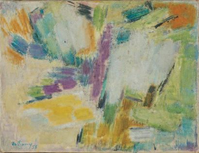 Gérard VULLIAMY (1909-2005). Composition, 1956. Huile sur toile signée en bas à gauche...