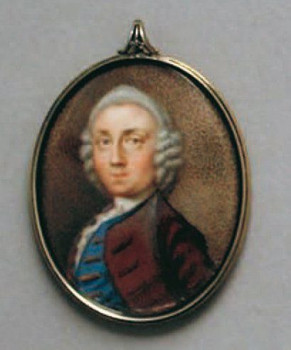 ECOLE ANGLAISE VERS 1770 Portrait d'homme de profil, la figure de face. Il porte...