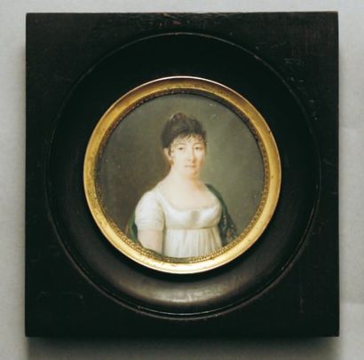 Jean Baptiste GENTY 1805 (né à Andouville vers 1770) Portrait de femme à mi-corps,...