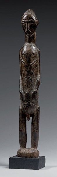 null Statuette Baoulé-République de Côte d'Ivoire Bois-Hauteur: 40 cm Personnage...