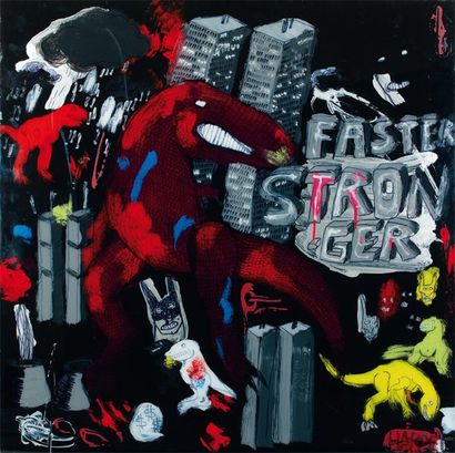 HARDEL Stéphane (né en 1967) Faster stronger Acrylique et pastel sur plexiglas, signé...
