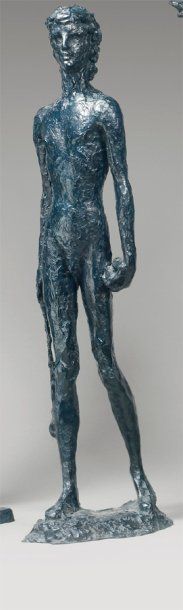MOIRIGNOT Edmond (1913-2002) David, 1990 Bronze à patine noire bleutée, signé et...
