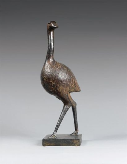 ORLOFF Chana (1888-1968) Autruche, numéro 1, 1939 Bronze à patine brune, signé, daté,...
