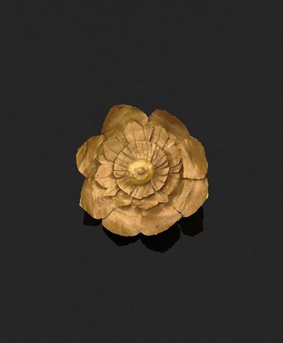 null Elément votif en forme de fleur de lotus ? Or - Thaïlande ? XII/XIXème siècle...