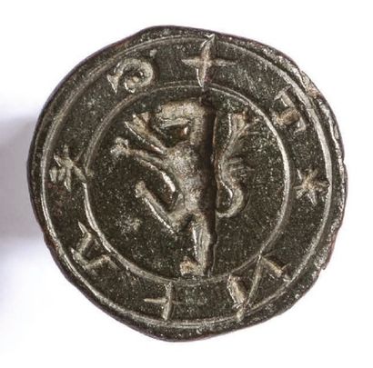null Ville de Gand. flandres, XIVème - XVème s.
Une matrice circulaire (23 mm); bronze.
Lion...