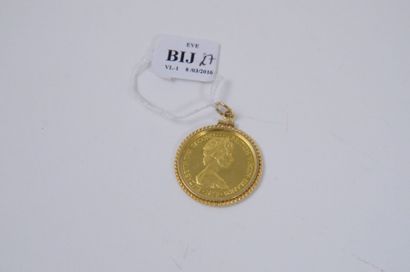 null BIJ027 - ILES VIERGES - 100 dollars, or - Montée en pendentif. - Poids : 10,...