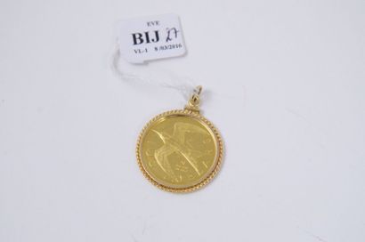 null BIJ027 - ILES VIERGES - 100 dollars, or - Montée en pendentif. - Poids : 10,...