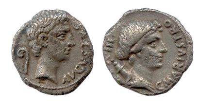 AUGUSTE et sa fille JULIA † 14 avant J.-C. 


Denier d’argent frappé à Rome en 13...