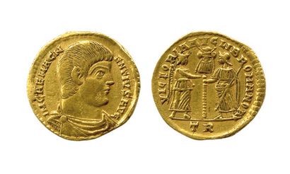 MAGNENCE (350-353) 


Solidus frappé à Trèves en 350-351. (Son buste drapé / Victoire...